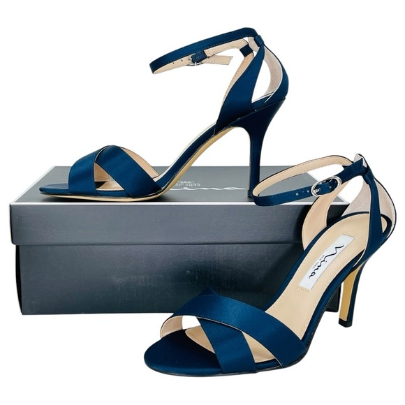 Nina Venus Navy Satin Womens Heels Size 6.5M - Picture 12 of 13